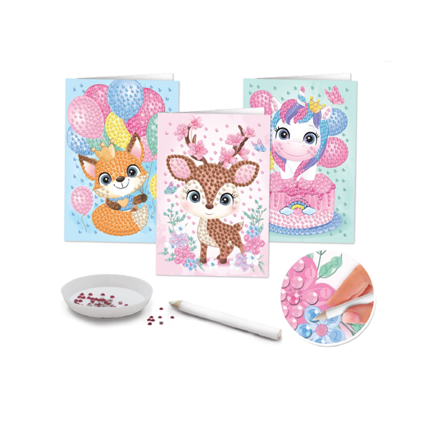 Мозаика стразами - алмазные узоры Подарки от зверят - миниатюра 2