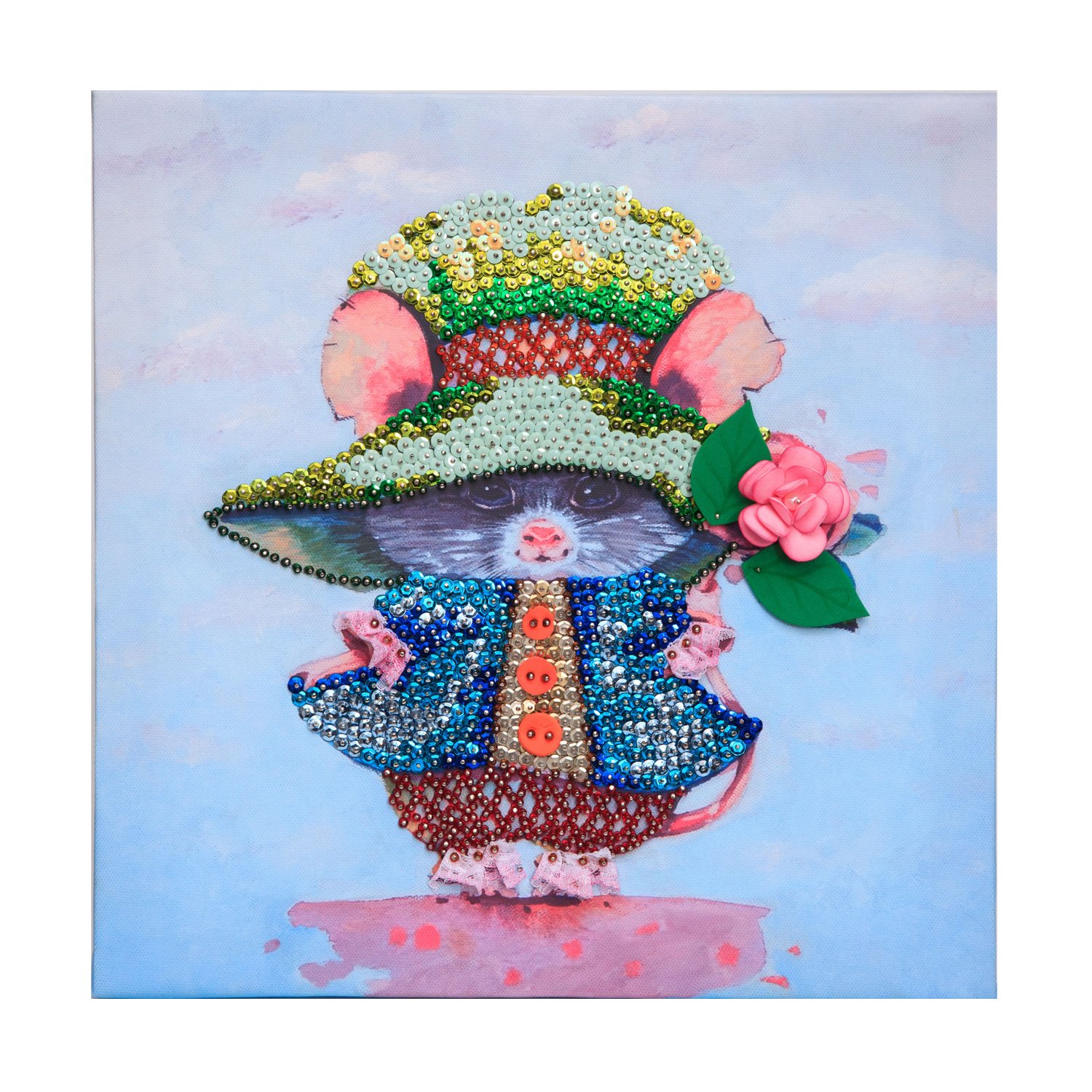 Картина из пайеток 30*30 Мышка - фото 1