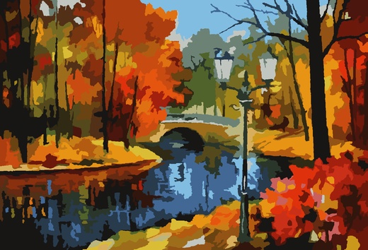  Картина по номерам 40*50 Осень на всех берегах - фото 1