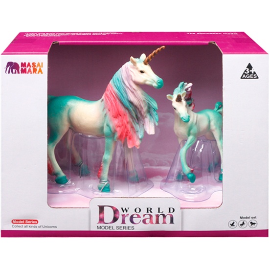 Единорог зеленый Семья 2 фигурки - фото 1