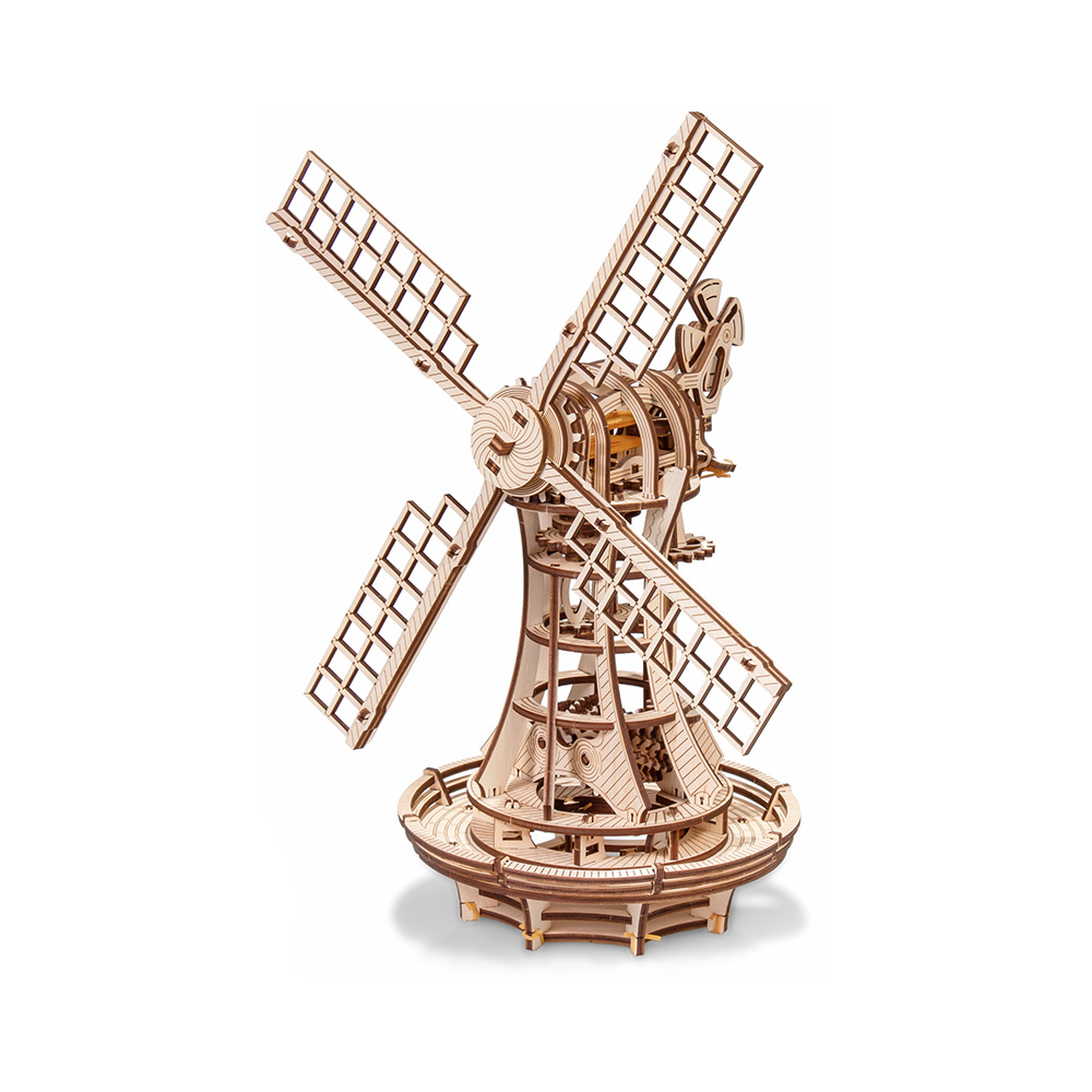 Конструктор деревянный 3D Ветряная мельница механическая 227дет. EWA ElMill - фото 1