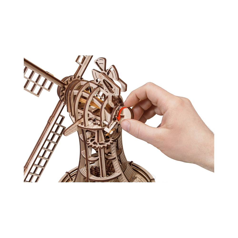 Конструктор деревянный 3D Ветряная мельница механическая 227дет. EWA ElMill - миниатюра 2
