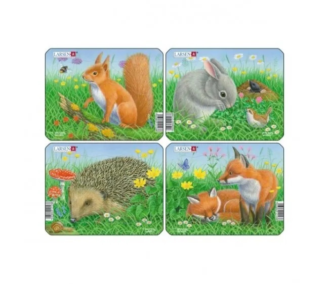 Пазл Кролик, белка, лиса, еж 5 дет. 4 вида LARSEN - миниатюра 2