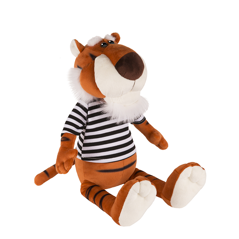 Мягкая игрушка Тигр Степаныч в тельняшке 23 см - фото 1