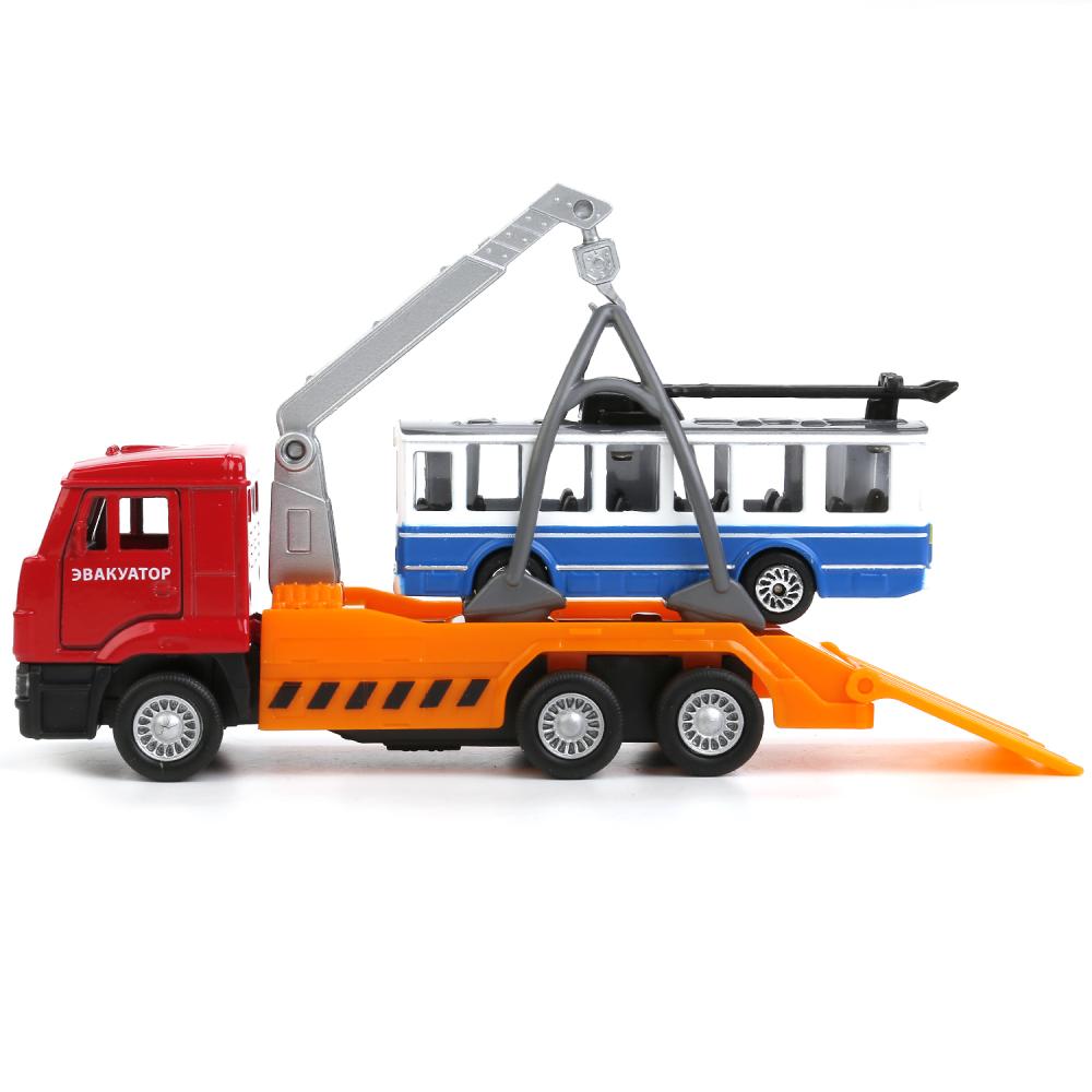 Модель мет. КАМАЗ ЭВАКУАТОР + ТРОЛЛЕЙБУС ТЕХНОПАРК - миниатюра 2
