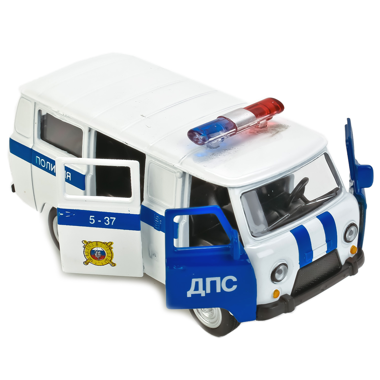 Машина металлическая ТЕХНОПАРК УАЗ 39625 Полиция ДПС - миниатюра 4