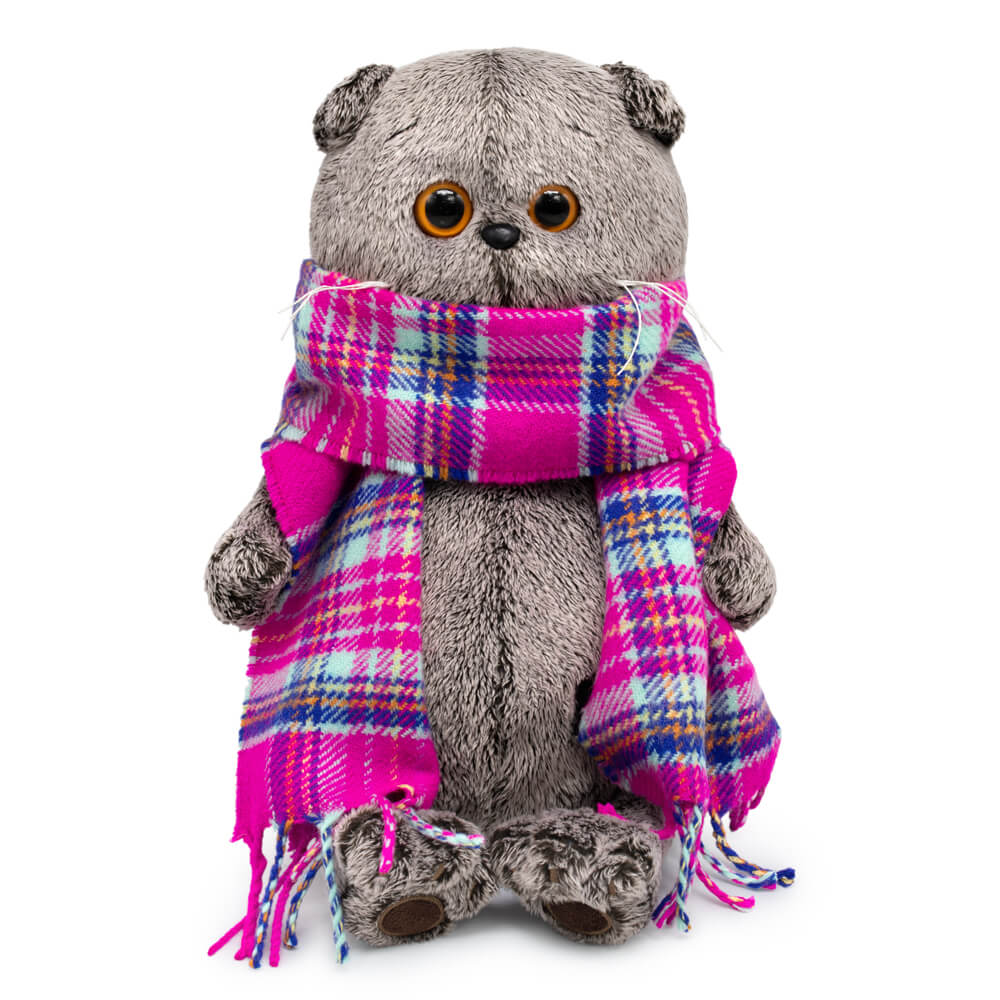 Мягкая игрушка Басик в ярко - розовом шарфе - фото 1