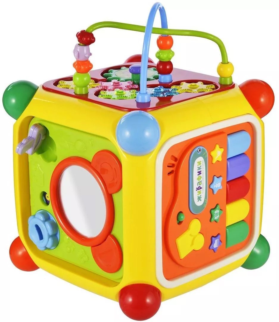 Куб логический Мультикуб 7 игр, с телефоном и пианино Жирафики - миниатюра 2