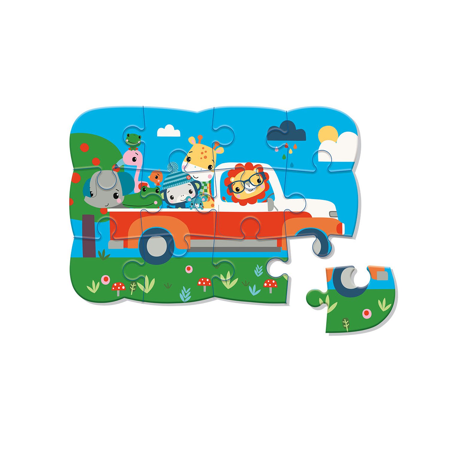 Пазл мягк. магн. Веселая поездка 12эл. - фото 1