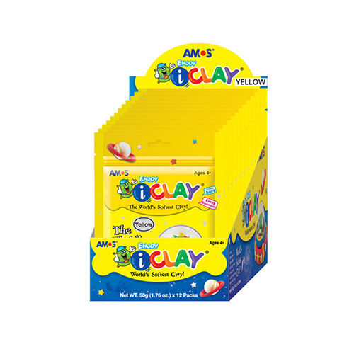 Масса для лепки в пакете желтая 50 гр. (12) AMOS - фото 1