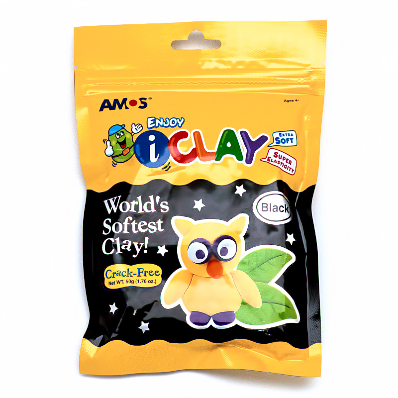 Масса для лепки в пакете черная 50г. (12) - фото 1