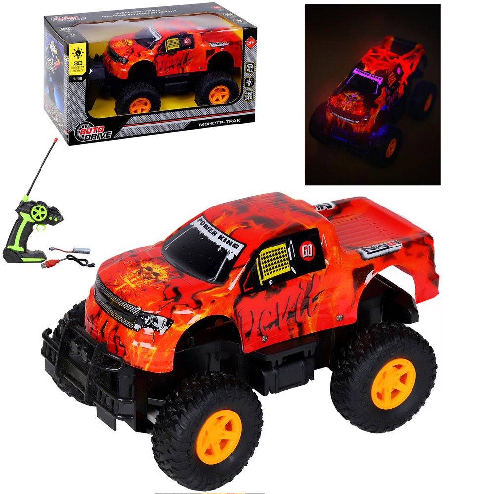 Машина р/у з/у Монстр-трак оранж. - фото 1