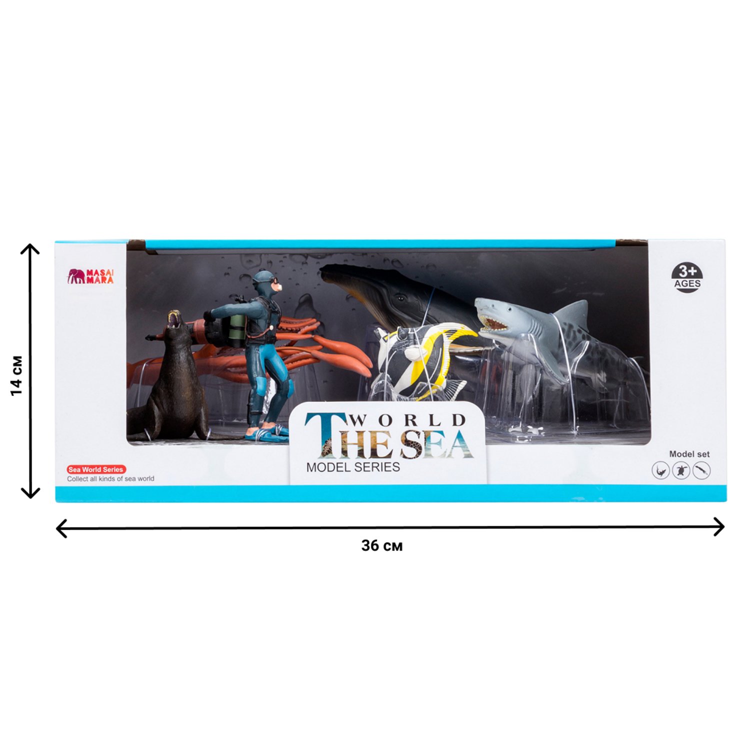 Акула, кит, мавританский идол, морской лев, кальмар, дайвер - миниатюра 2