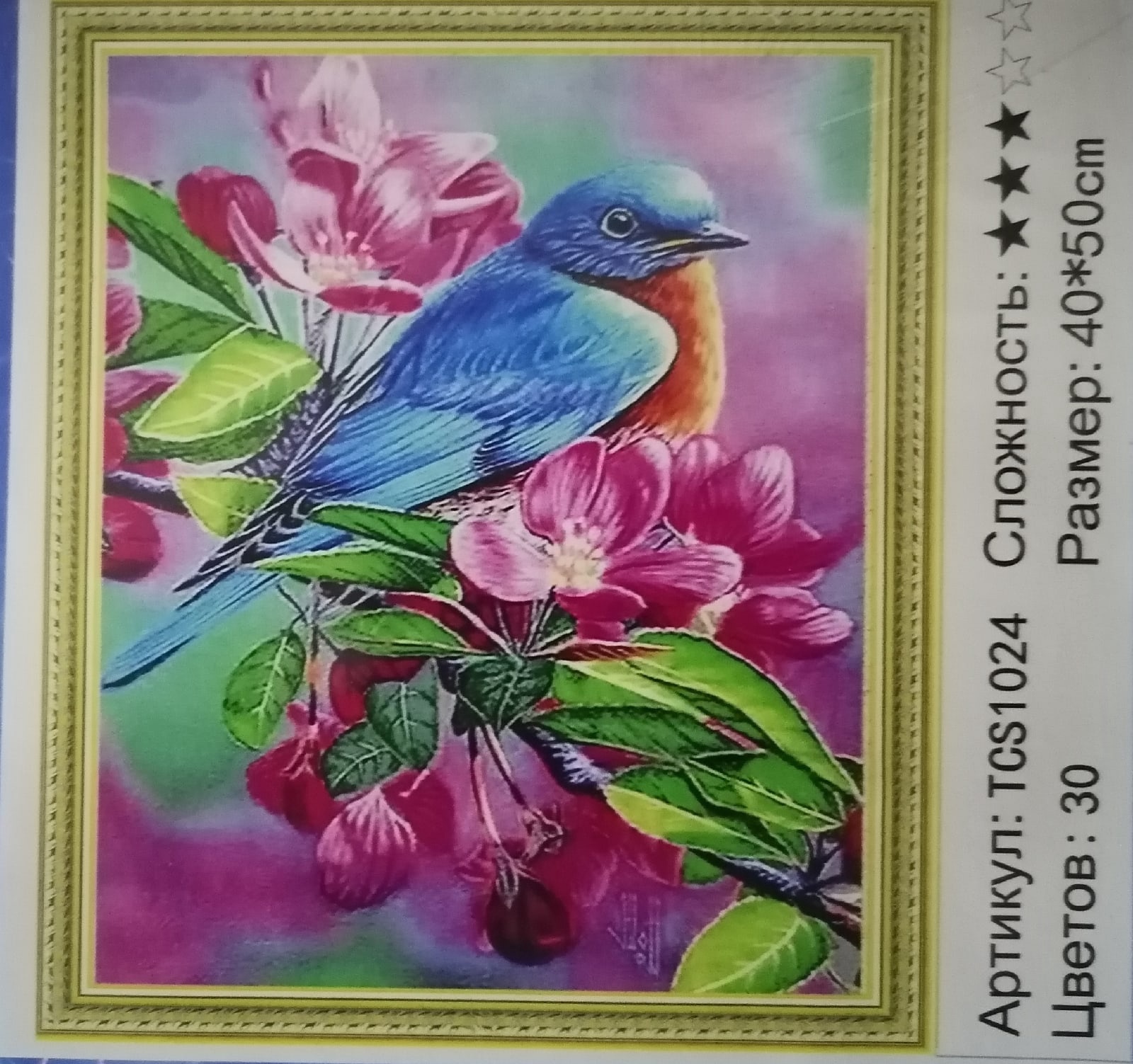 Картина стразами 40*50 Птичка - фото 1