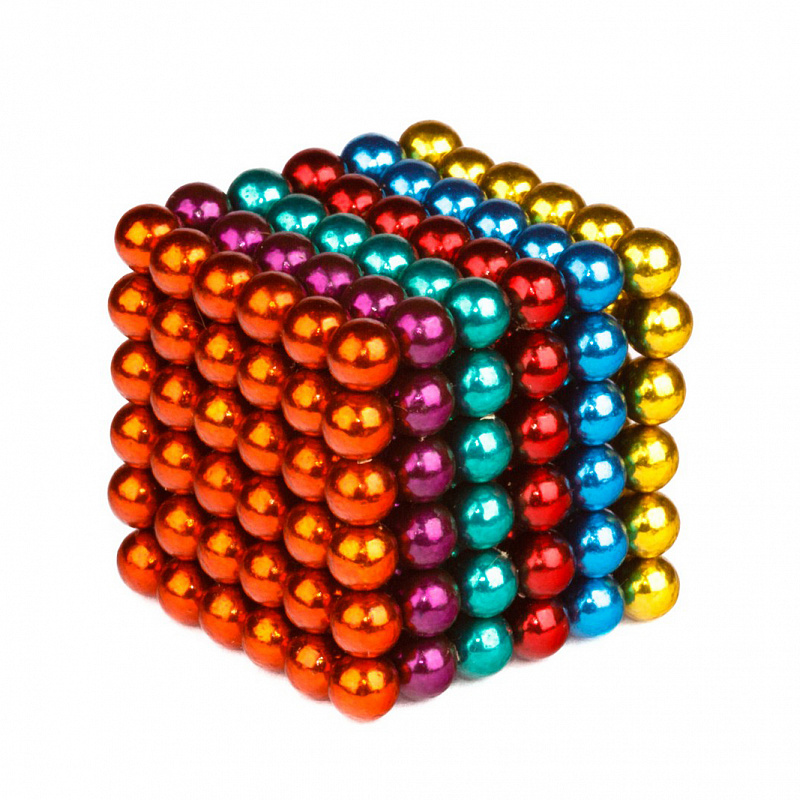 Головоломка Куб магнитный 6цв, 216 шариков, 5мм - миниатюра 2