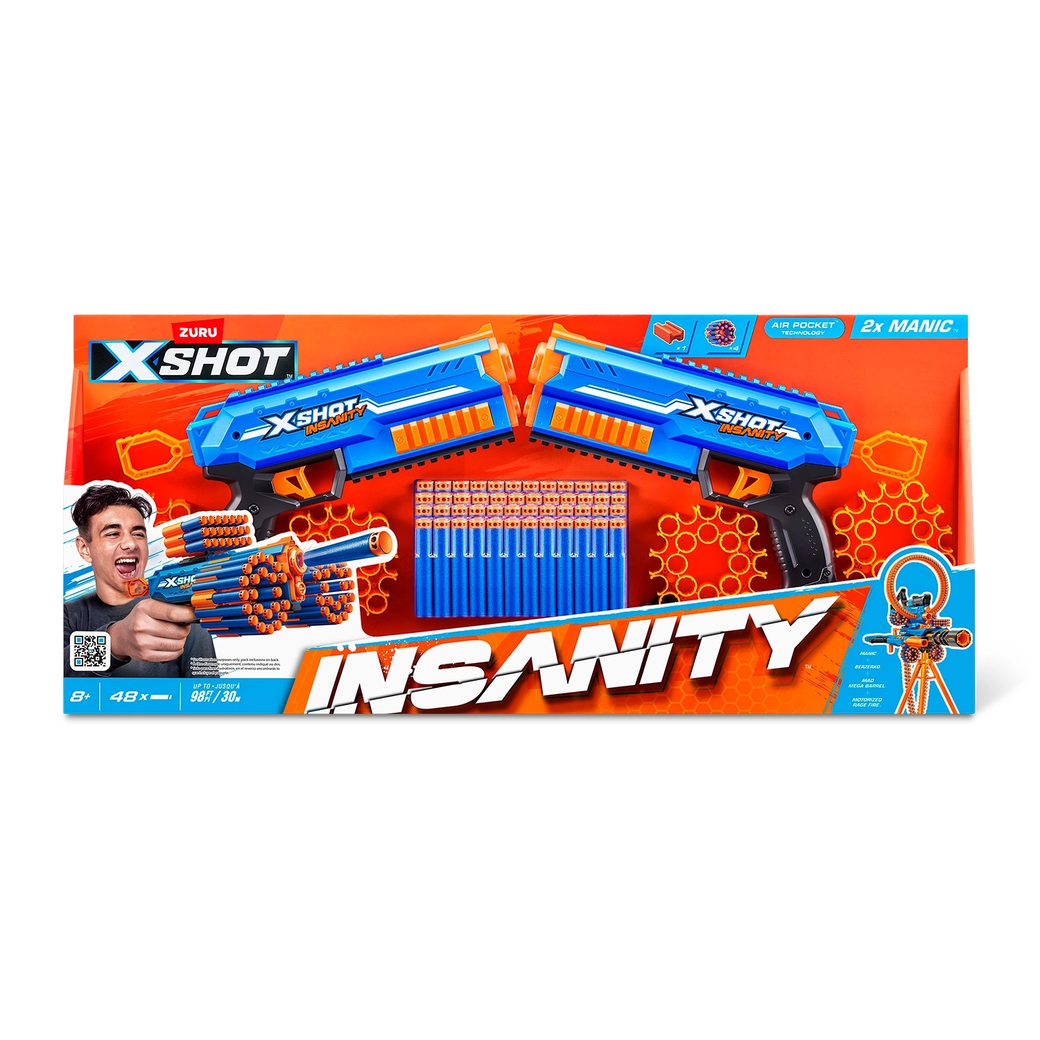 Бластер Икс Шот Набор Insanity Manic 2шт с аксесс.