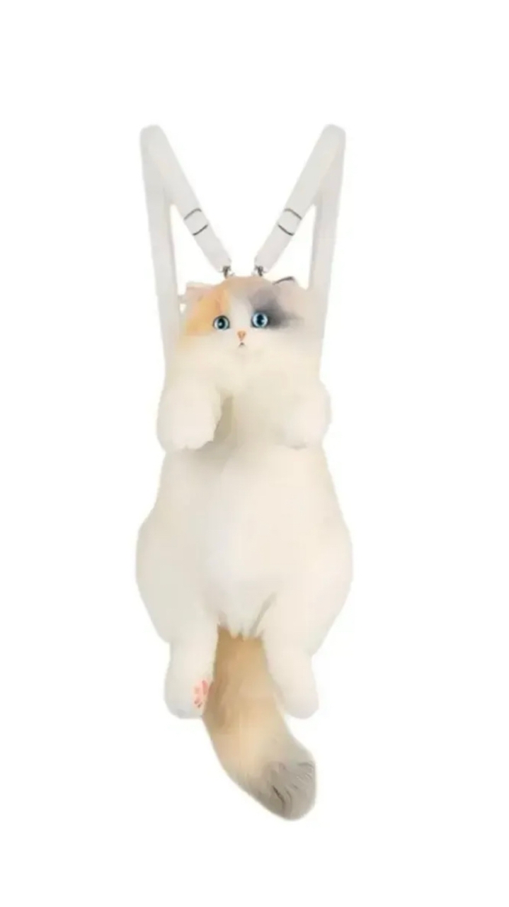 Мягкая игрушка Рюкзак Кошка Ангора белая Chongker - фото 1