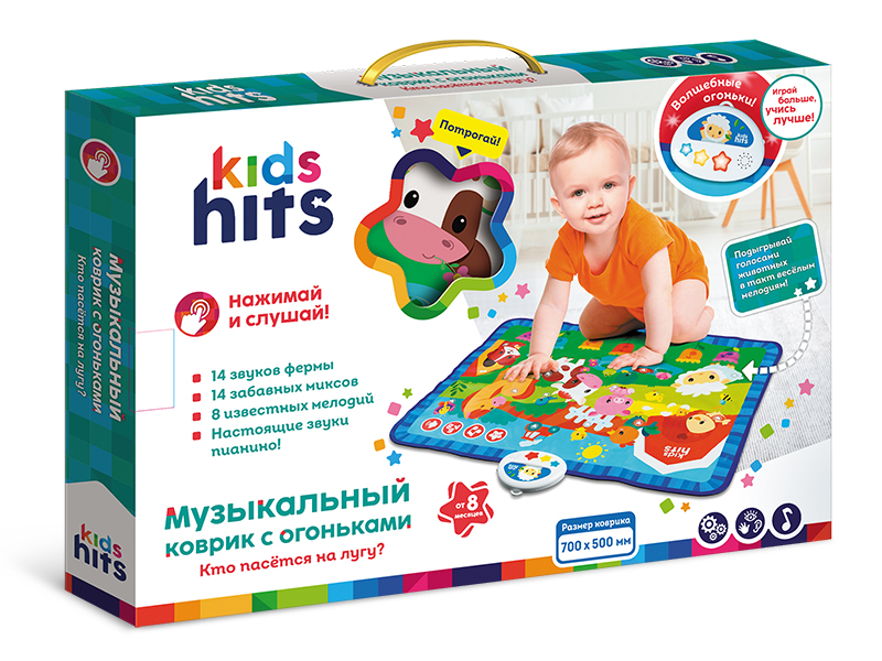 Коврик музыкальный с огоньками Кто пасется на лугу Kids Hits - фото 1