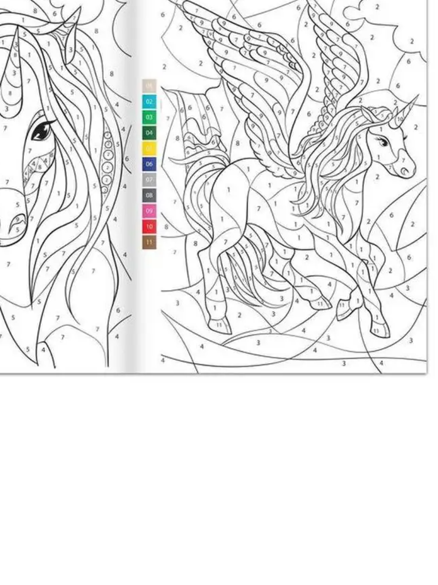 Раскраска Волшебные единороги А4 - фото 1