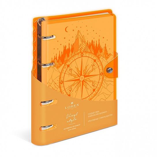 Тетрадь 120л. клетка со сменным блоком NEON ORANGE - фото 1