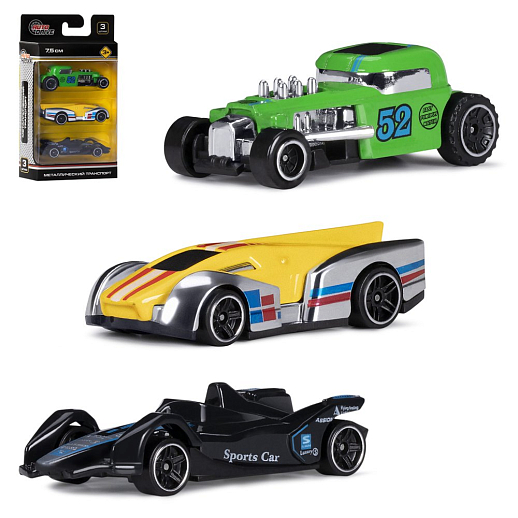 Машины металлические 3шт. в/к - фото 1