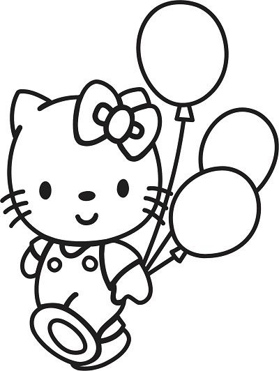 Трафарет Кошечка с шариками А5 - фото 1