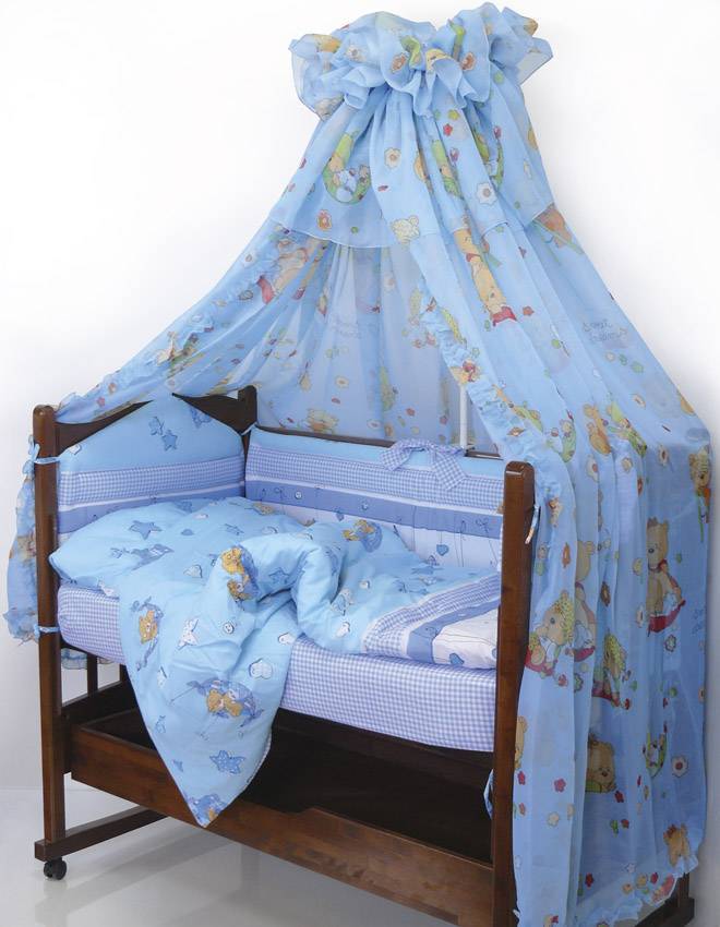 Комплект в кроватку Наш Ангел 7 предметов роз. - фото 1