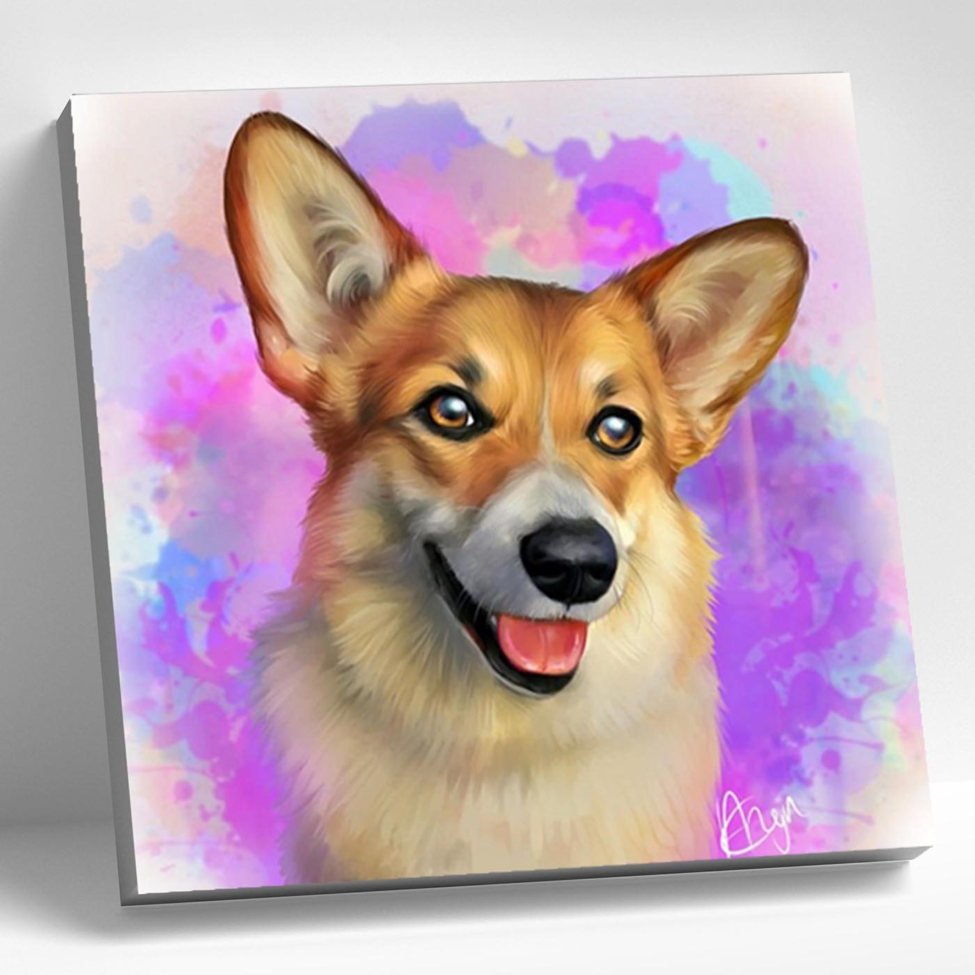 Картина по номерам 20*20 Красивый корги Molly - фото 1