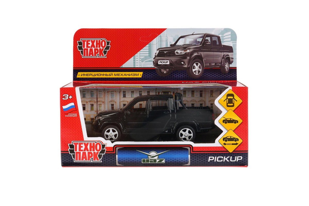 Модель мет. UAZ PICKUP 12см чёрн. ТЕХНОПАРК - миниатюра 3