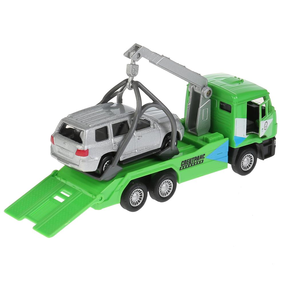 Модель мет. Камаз эвакуатор 12см+Toyota Land Cruiser 7,5см ТЕХНОПАРК - фото 1