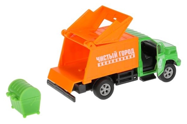 Модель мет. ГАЗ Газон NEXT мусоровоз 15,5см ТЕХНОПАРК SB-18-29-G-WB - фото 1