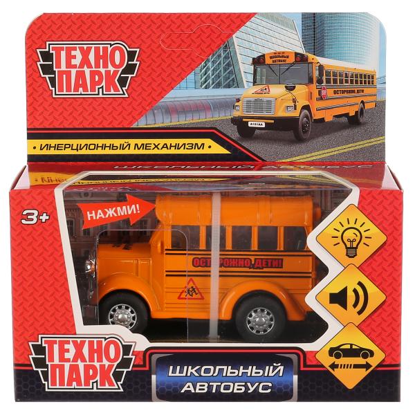 Модель мет. Школьный автобус (свет+звук) ТЕХНОПАРК - фото 1
