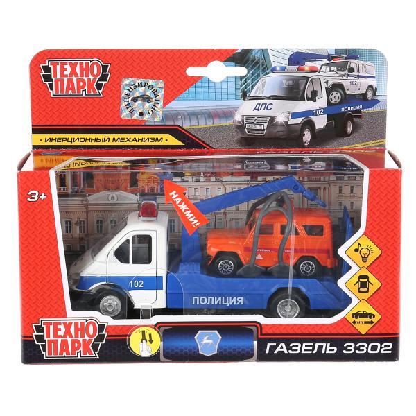 Модель мет. Газель эвакуатор 13,3см (свет+звук) + машинка 7см ТЕХНОПАРК - фото 1