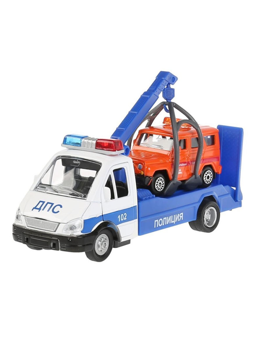 Модель мет. Газель эвакуатор 13,3см (свет+звук) + машинка 7см ТЕХНОПАРК - миниатюра 3