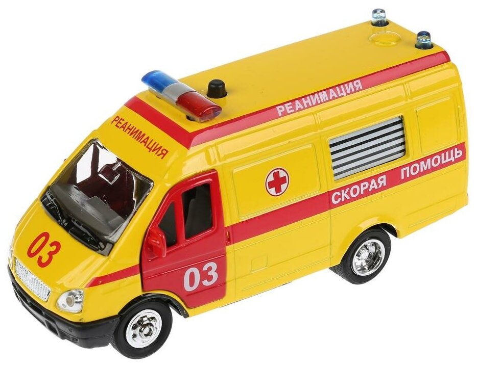 Модель мет. ГАЗЕЛЬ СКОРАЯ (свет-звук) 13 см ТЕХНОПАРК - миниатюра 3