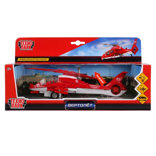 Модель мет. Вертолет пожарная служба 21см ТЕХНОПАРК - миниатюра 2