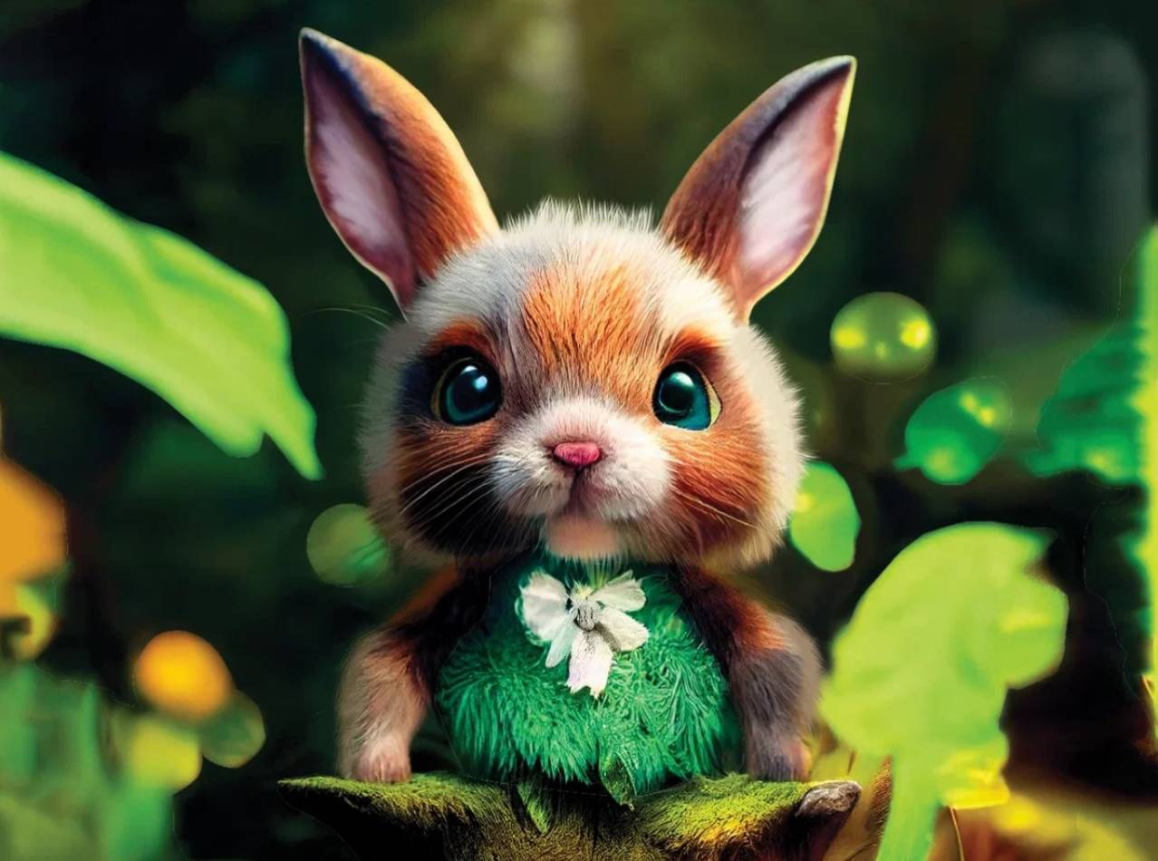 Пазл 3D Кролик в зеленом жабо 100дет. - миниатюра 2