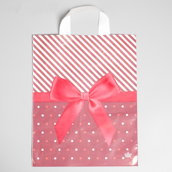 Пакет петлевой Атласный бантик 35*28 - фото 1