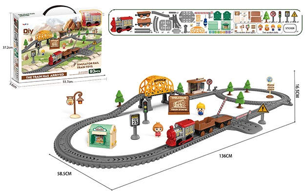 Железная дорога с паровозом, мостом, станцией звук - фото 1