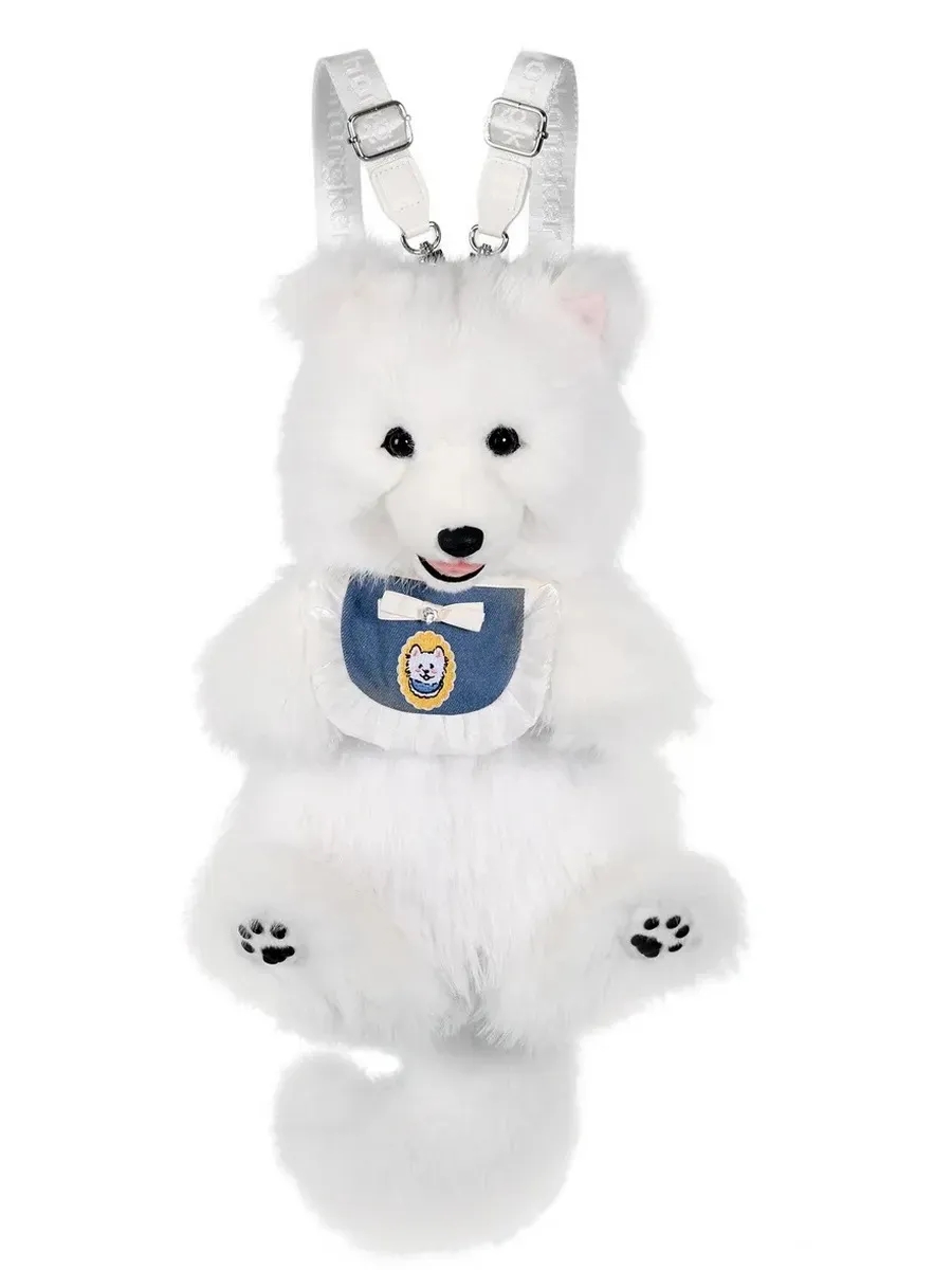 Мягкая игрушка Рюкзак Собака Самоед белая Chongker - фото 1