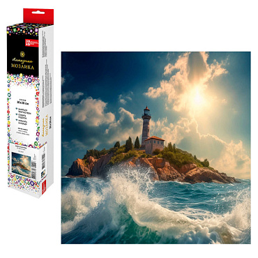 Картина стразами 30*30 Маяк на острове - фото 1