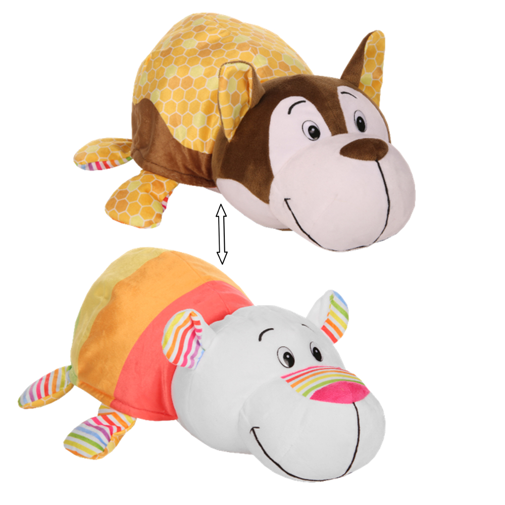 Мягкая игрушка Вывернушка 2в1 Хаски-Полярный мишка 35см - фото 1