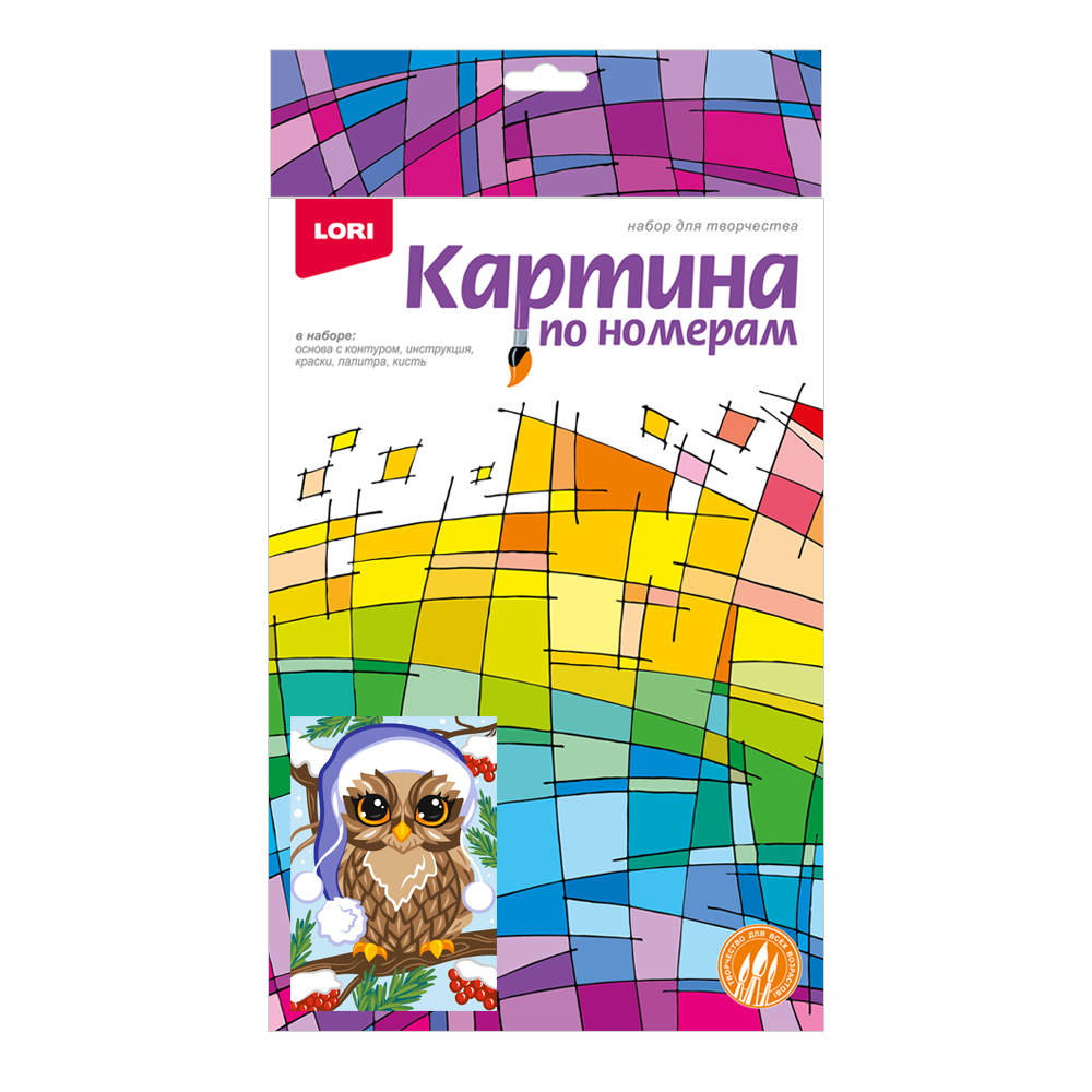 Картина по номерам д/малышей Зимняя совушка - фото 1