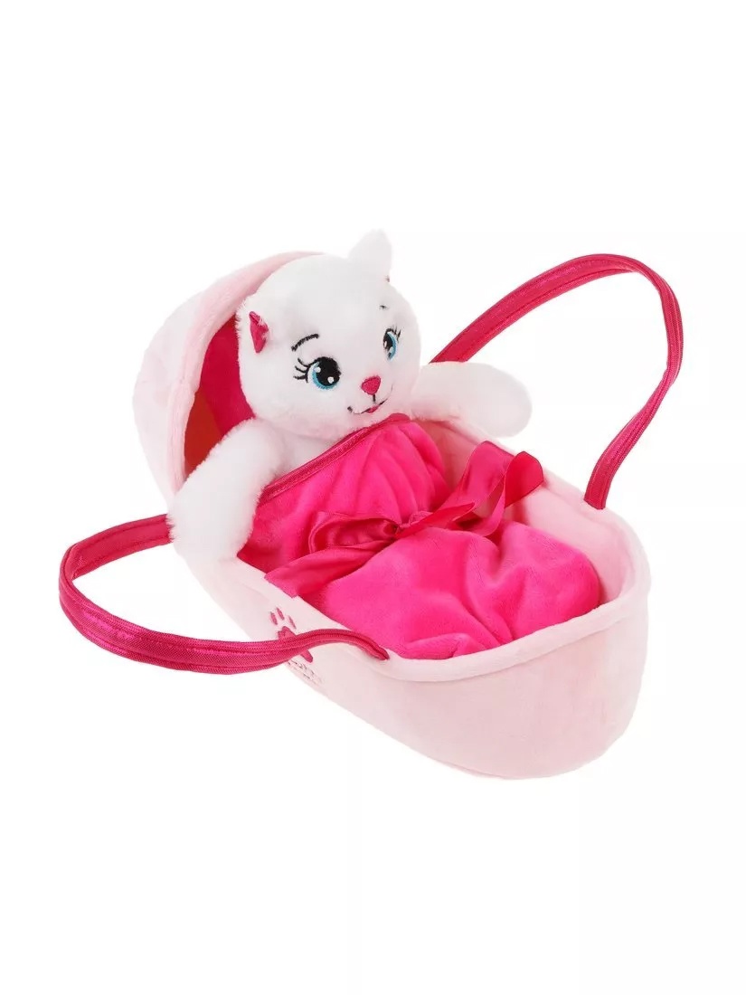 Мягкая игрушка Котенок в переноске 28см - фото 1