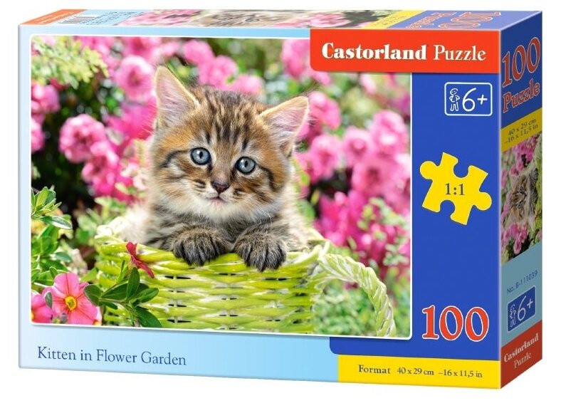 Пазл 100 Котенок в саду - фото 1