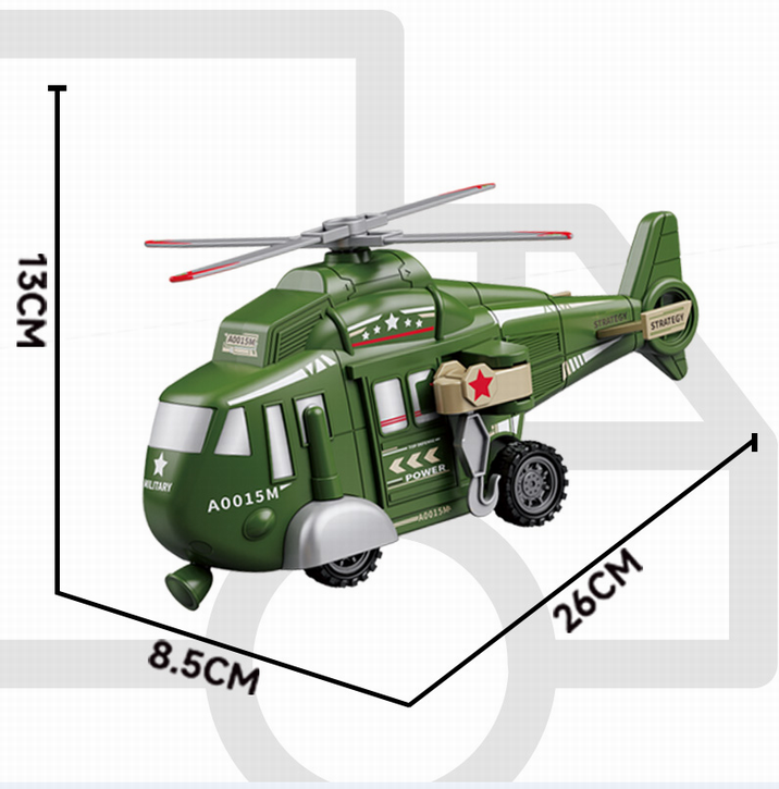 Вертолет инерционный Военный в/п - фото 1
