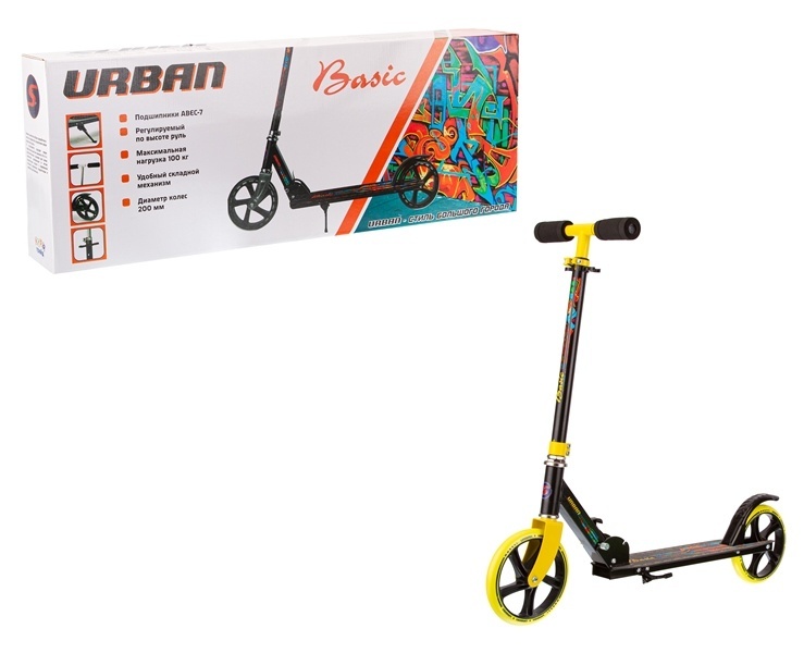 Самокат 2- колесный Slider желт. - миниатюра 2