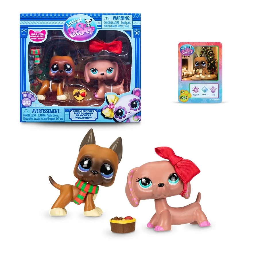 Набор мини - животных Праздники Немецкий дог и Такса Littlest Pet Shop - фото 1