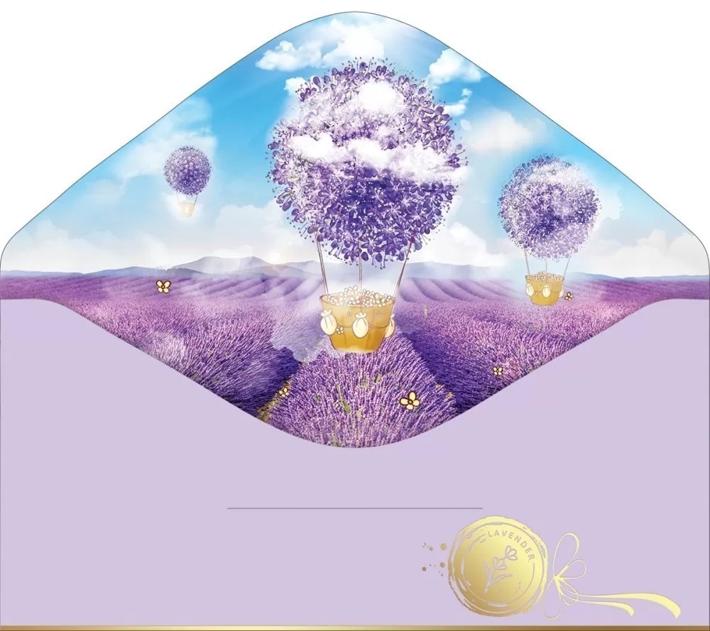 Конверт для денег С Днем рождения! Сиреневый - миниатюра 2