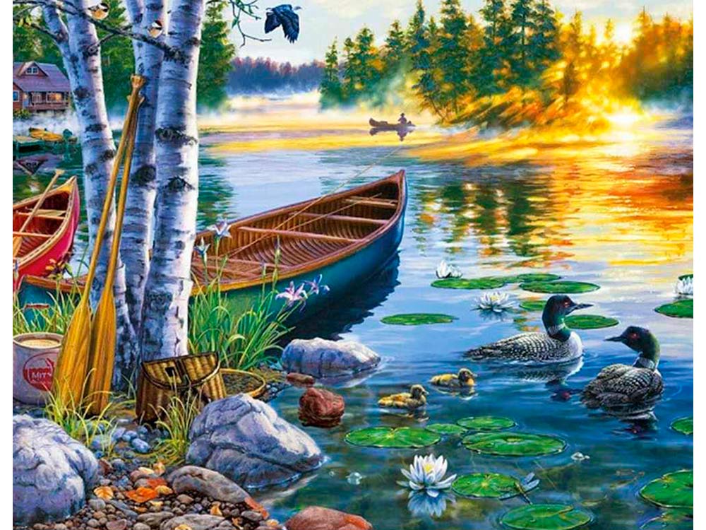 Картина по номерам 40*50 На озере - фото 1